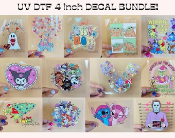 uv dtf decal bundle, stickers for cups and tumblers, ships fast