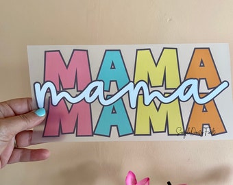 Retro Mama DTF Transfer, Heat Press Design, ready to press, ships fast