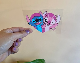 Uv dtf themed stitch decal, uvdtf stitch themed car decal, ready to ship uvdtf, car stitch decal