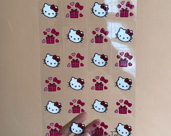 Kitty UV DTF sticker sheet, uvdtf cup and tumbler stickers