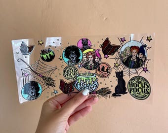 Sanderson Sisters UV DTF Halloween Cup Wrap: Hocus Pocus uvdtf cup and tumbler stickers