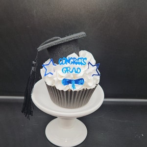 Graduation faux cupcake for tiered tray  | Graduation personal decor | Class of 2024 decor | Graduation party decorations | Grad cucpake