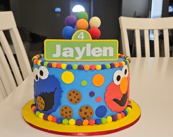 Kids faux Birthday Cake | Elmo Birthday party centerpiece | Faux Birthday Cake | Happy Birthday Cake | Cookie Monster Birthday Cake