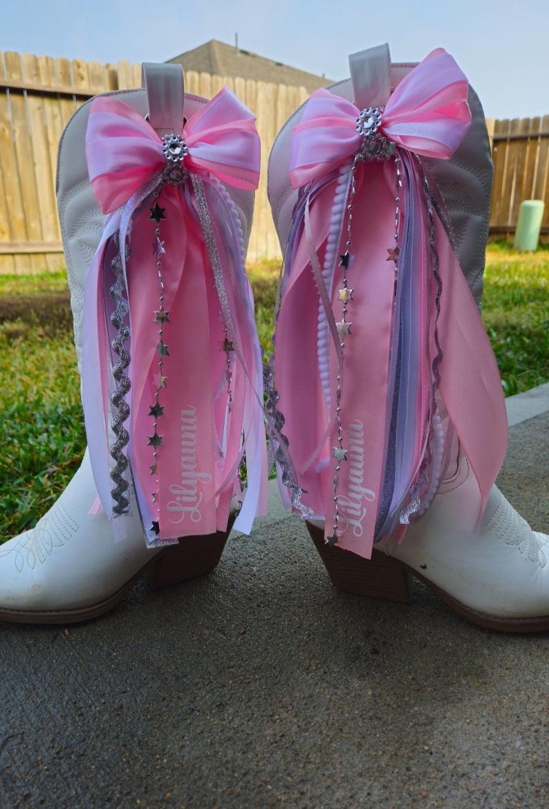 Custom Boot Bows | Personalized Boot Bows | Boot Decor| Boot Ribbon ...