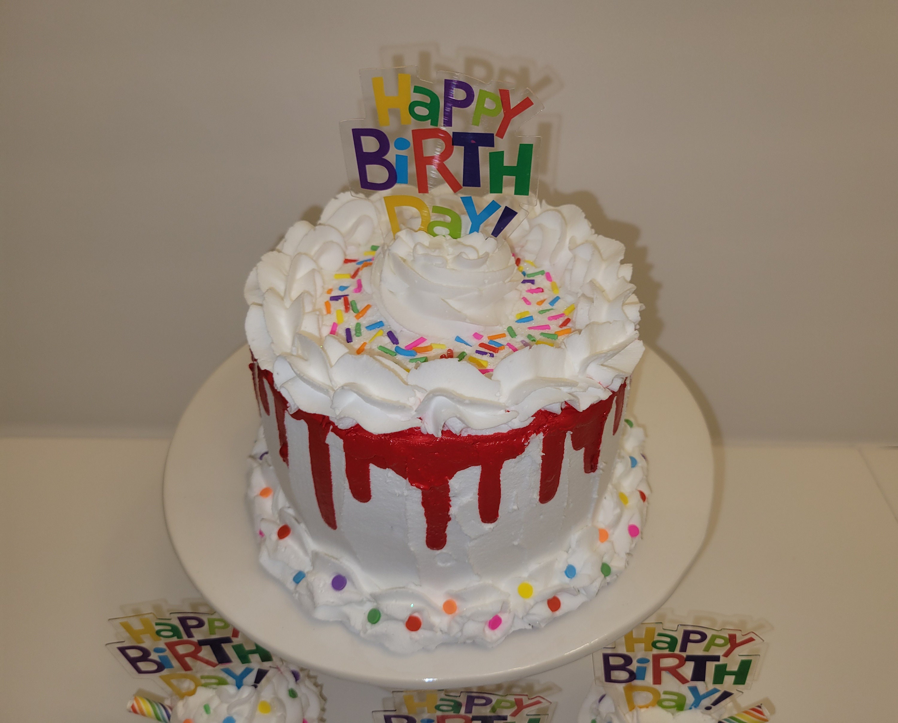 Birthday Cake Birthday Party Centerpiece Faux Birthday | Etsy