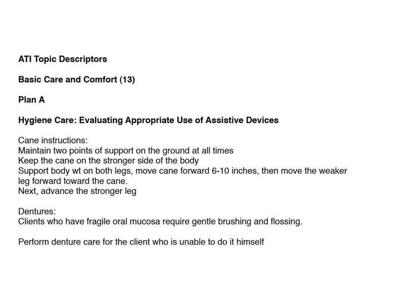 ATI Topic Descriptors Basic Care and Comfort 13 Etsy