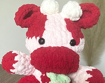 Cow Plush Strawberry Huge Cute Plushie Cuddly Toy Gift Birthday UK Based Stuffy 
