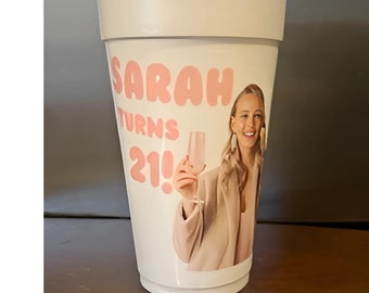 Custom Styrofoam Cups | Personalized Foam Party Cups | Wedding, Birthday, Tailgate, Bachelorette Favors