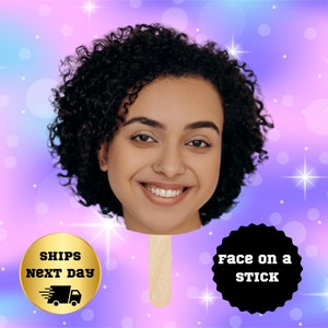 Custom Heads on a Stick Face on a Stick Custom Bachelorette Party Decor Big Head Face Cutouts Bridal Party Props Fat Head Custom Face Fan
