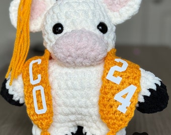 Custom Graduation Cow, Graduation 2024, Graduation Gifts, Graduation Keepsake, Gifts for Grads, Preschool Graduation, Grad Bear, Pre-k Grad