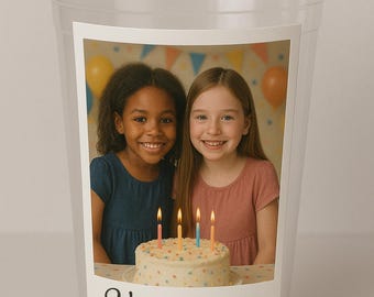 Custom Face Party Cups, Personalized Birthday Decor