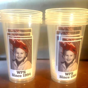 Vasos desechables de 16 oz con foto personalizada para fiestas