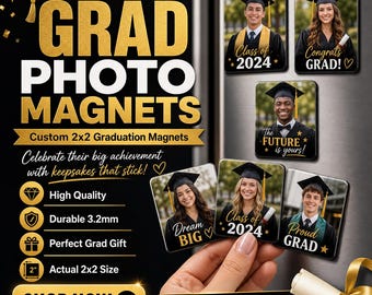 2x2 Graduation Custom Photo Magnets | Personalized Gifts for Family & Loved Ones
