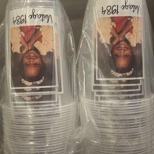 Vasos personalizados con fotos para fiestas, decoraciones de cumpleaños personalizadas