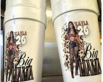 Custom Photo Styrofoam Party Cups, Personalized Birthday Cups