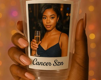 Personalized Party Cups – Photo & Text, Birthday Favor Decorations