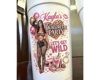 Custom Photo Styrofoam Party Cups, Bachelorette Birthday Favors