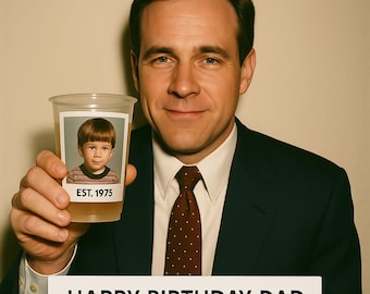 Custom 50th Birthday Party Cups – EST 1975, Retro Design