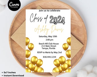 Graduation Party Invitation, Graduation Invitation Template, high School Graduation, Graduation Party Invite, Editable Template