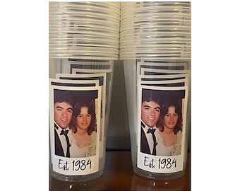 Personalized Photo Party Cups, Custom Birthday Decoration