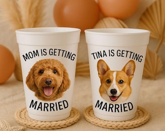 Custom Dog Face Bachelorette Party Cups – Personalized Bridal Shower Favors