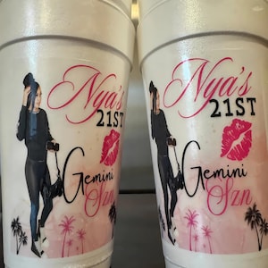 Custom Birthday Party Cups | Personalized Styrofoam Cups, Celebration Decor