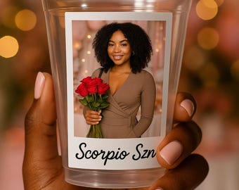 Personalized Photo Party Cups, Custom Face Picture, 16oz