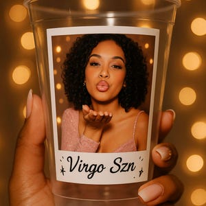 Personalized 16oz Plastic Cups with Photo & Text – Custom Party Cups, Birthday Favors, Vintage Est Year, Event Decorations