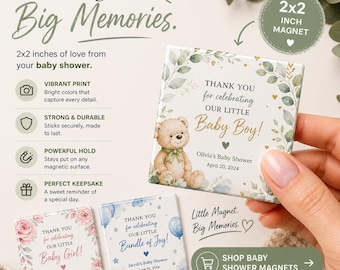 2x2 Baby shower Custom Photo Magnets | Personalized Gifts for Family & Loved Ones