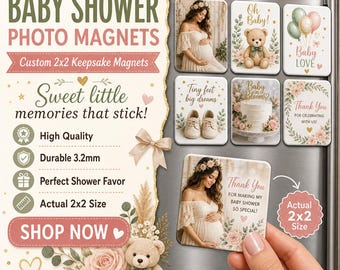2x2 Baby shower Custom Photo Magnets | Personalized Gifts for Family & Loved Ones