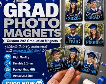2x2 Graduation Custom Photo Magnets | Personalized Gifts for Family & Loved Ones