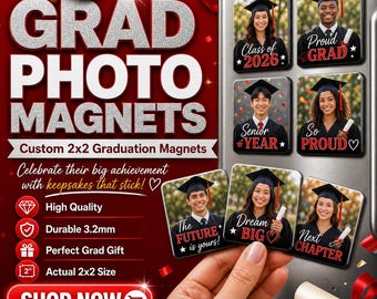 2x2 Graduation Custom Photo Magnets | Personalized Gifts for Family & Loved Ones