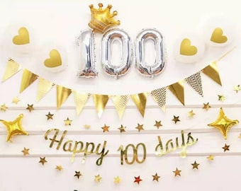 Baby 100 Day Celebration Balloon Backdrop Set for Photoshoot