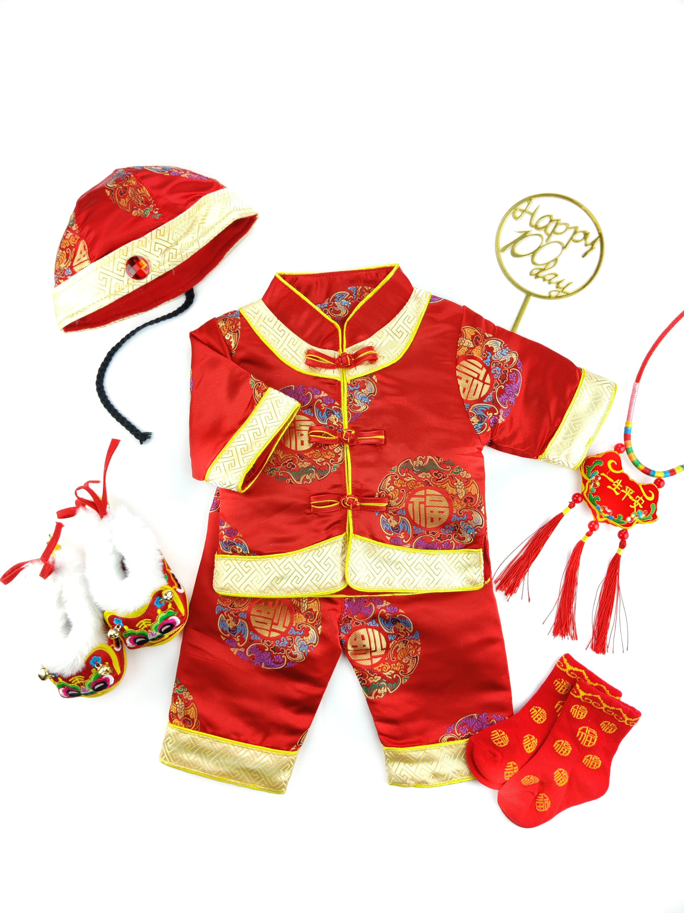  Newborn Baby Girl Clothes, Kid Girl Lunar Chinese New Year Tang  Suit Princess Dresses Clothes Toddler Overall Dress Red: Clothing, Shoes &  Jewelry