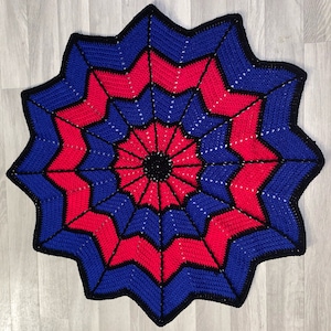 Spiderman Inspired Webbed Crochet Blanket Pattern