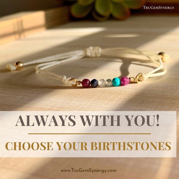 Customize Birthstone Bracelet, Choose Your Birthstones, Gift for Mom, Gift for Wife, Friendship Gift, For Her, Anniversary Gift DAINTY 4mm