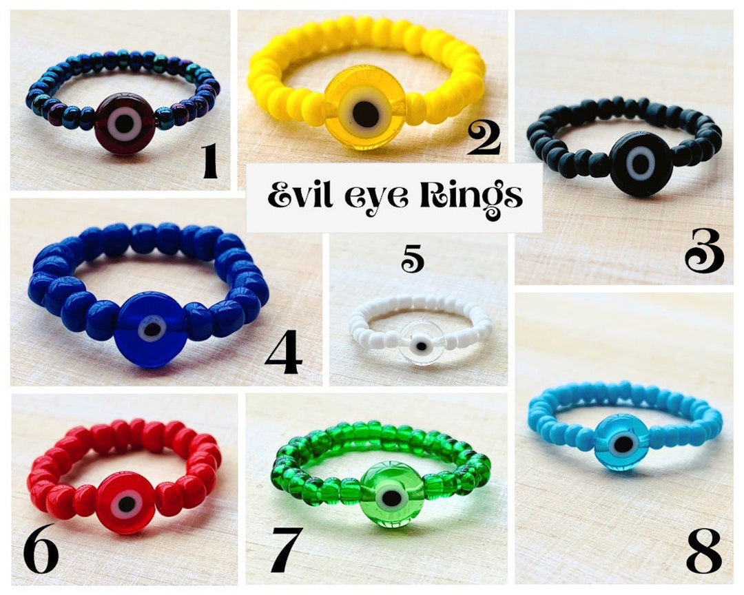 Evil Eye Rings Multi Color Options Protection Bracelet - Etsy
