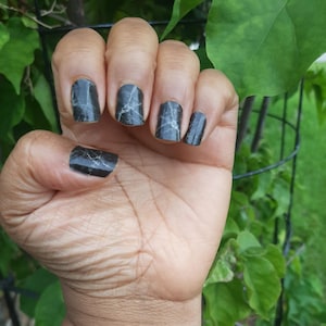 Black Marble Nail Wraps