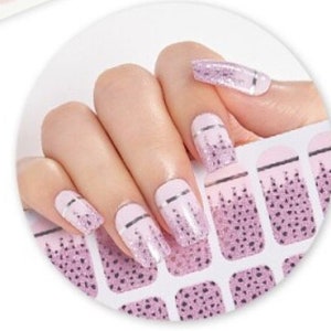 Pink and Silver Sparkling Nail Wraps