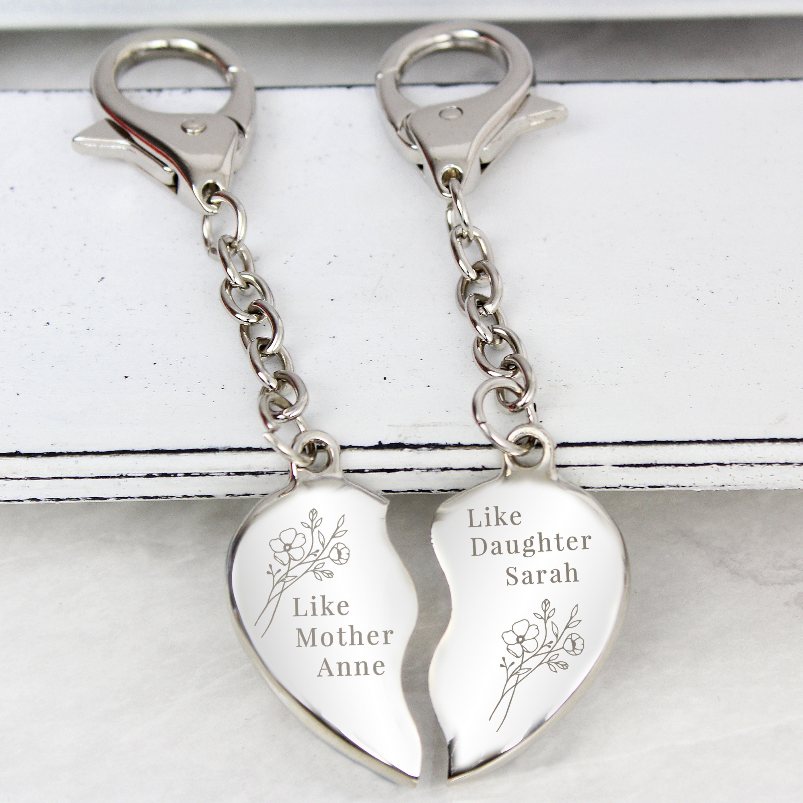 Charm Keychains (Multiple Colors) My Loving Daughter (Silver)