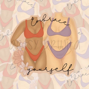 Embrace Yourself Sticker, Body Positivity Sticker, Curvy Girl Sticker, thick girl sticker, Self Love sticker, Body Positive Sticker