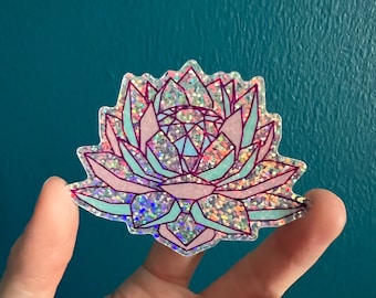 Holographic Glitter Silver Crystal Sticker, Sailor Moon Sticker, Sailor Moon Inspired Sticker, Kawaii Sticker, Anime Sticker