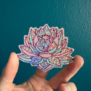 Holographic Glitter Silver Crystal Sticker, Sailor Moon Sticker, Sailor Moon Inspired Sticker, Kawaii Sticker, Anime Sticker