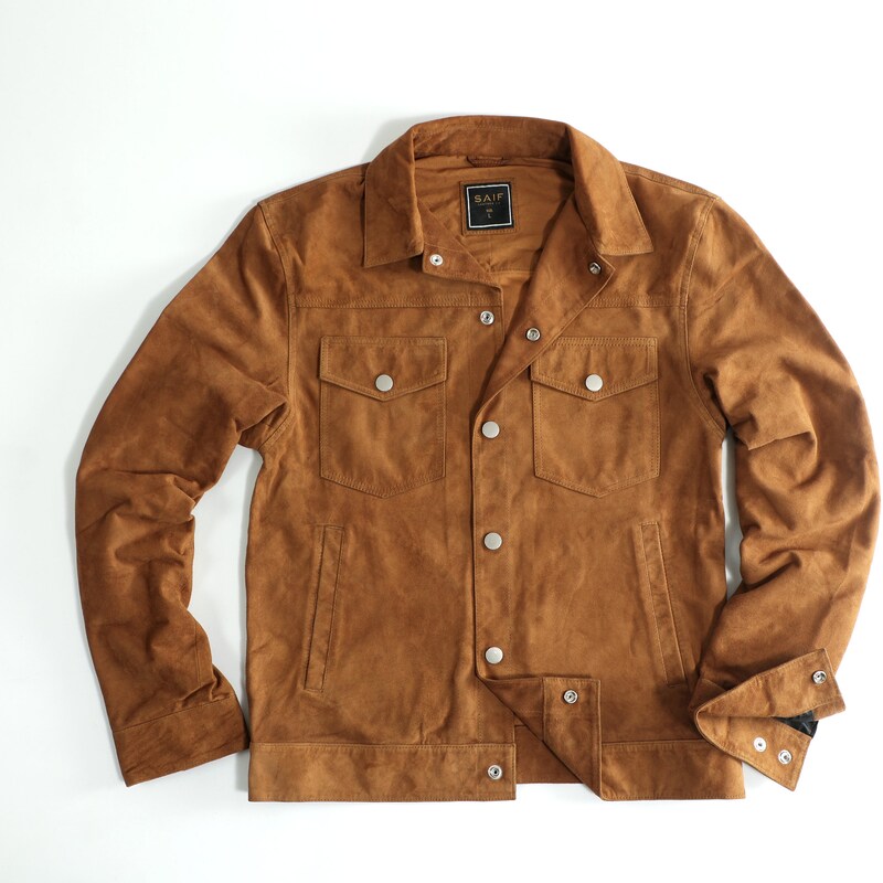 Brown Suede Sweater Jacket (L)