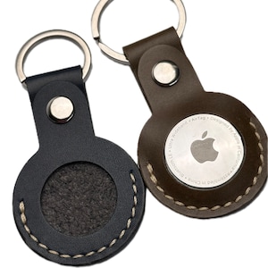 Personalized Air Tag Keychain | Hand Stitched Leather Keychain with Monogram | Leather Air tag Loop Personalized Key ring| Stocking gift