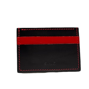 Titular de tarjeta de cuero de manga de efectivo cosido a mano / cartera de cuero bronceado vegetal se adapta a 6-8 tarjetas / funda de efectivo de cuero para hombre / titular de la tarjeta de crédito