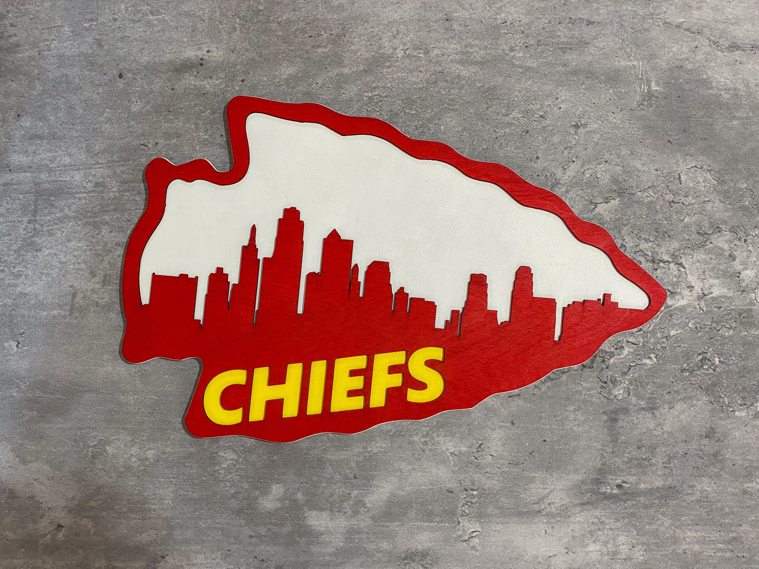 3D laser cut wood Kansas City Chiefs sign Etsy