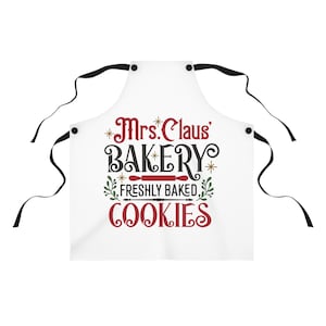Mrs Claus Bäckerei Schürze - Weihnachtsbäckerei Geschenk für Keksliebhaber - Urlaub Küche Kochzubehör - Festliche Urlaub Schürze zum Backen