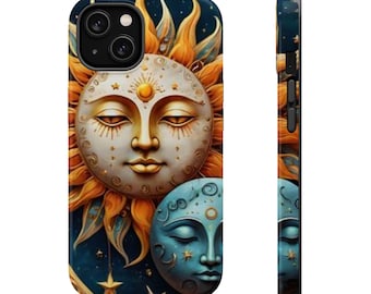 iPhone 17-skal med Celestial Sun and Moon-design, Magnetisk, Tålig, Tillbehör, Skyddande