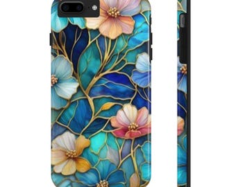 Stained Glass Floral Phone Case: Tough, Shockproof iPhone & Galaxy Cover